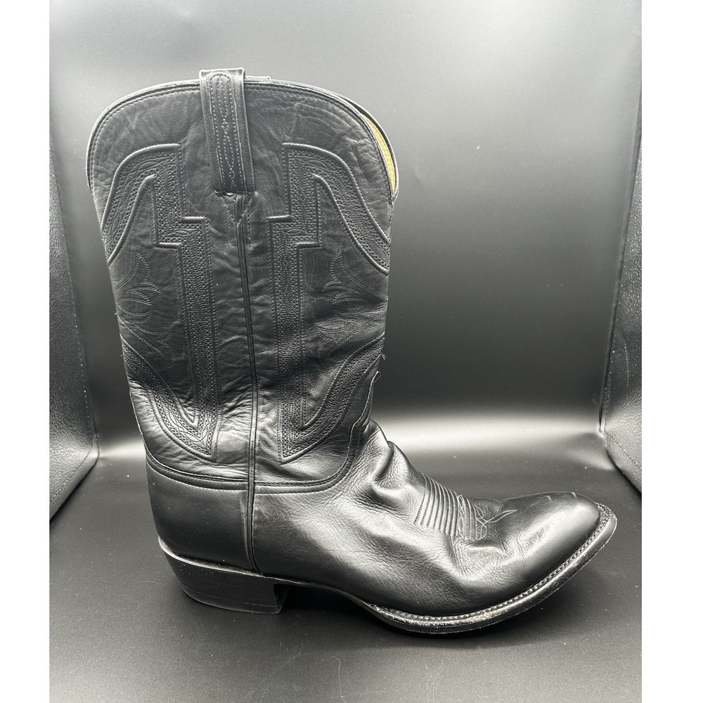 Men's Lucchese "Collins" Black Florence Buffalo Size 14‎
